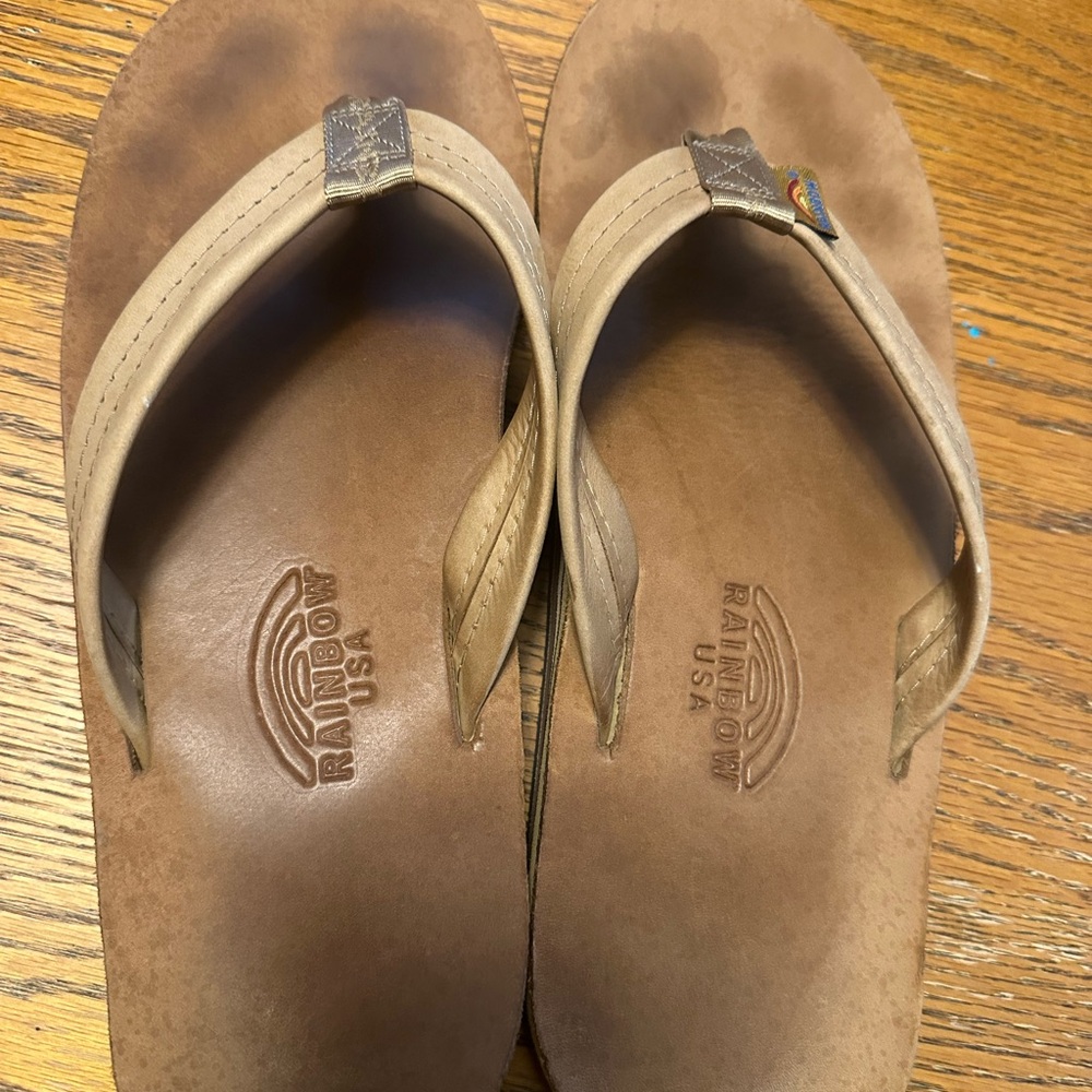 Rainbow Tan Leather Sandals